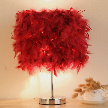 Veilleuse girly mignonne pour chambre à coucher en plumes