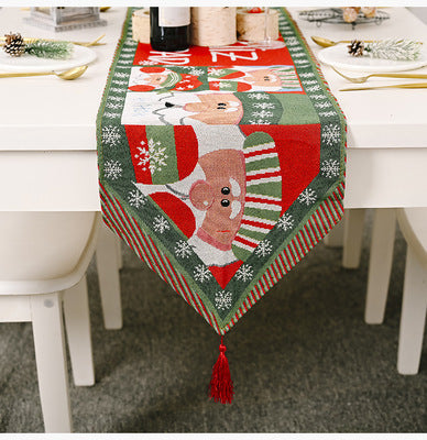 Décorations de Noël, tissu tricoté, drapeau de table