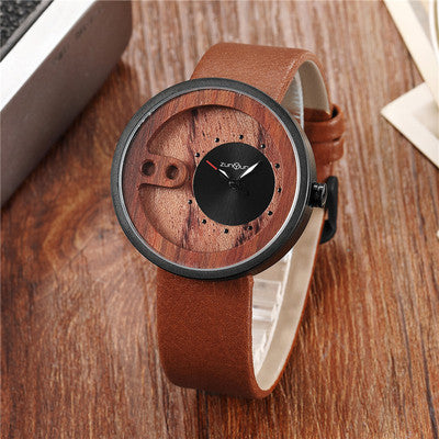 Reloj de madera de marca superior a la moda para hombre, reloj masculino con diseño hueco tallado exquisito, relojes de madera de cuarzo de cuero verde únicos