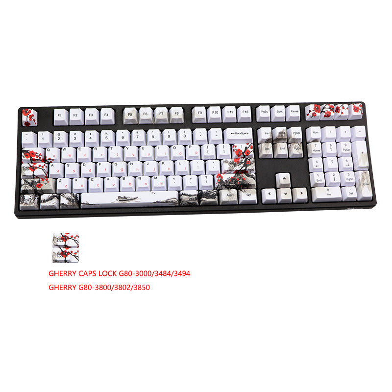 PBT Wangjiang Plum Keycap 109 Clé OEM Hauteur Coréen Japonais 