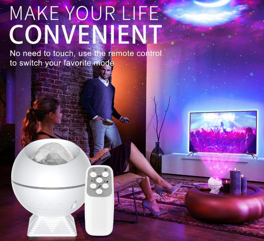 Voice Control Spherical LED Vehicle Watermark Starry Sky Projection Lamp Galaxy Projector