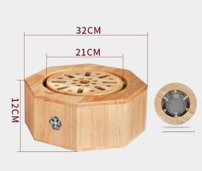 Dispositif de réchauffement de tabouret d'instrument de moxibustion assis en chêne pour la maison