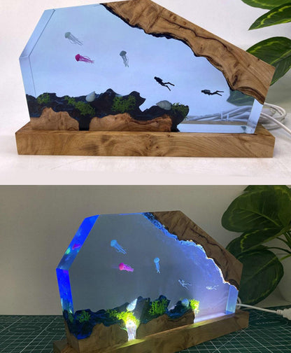 3D Creative Small Night Lamp Marine Animal Whale Resin