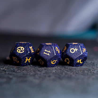 Blue Sand Star Dice Set Of 3