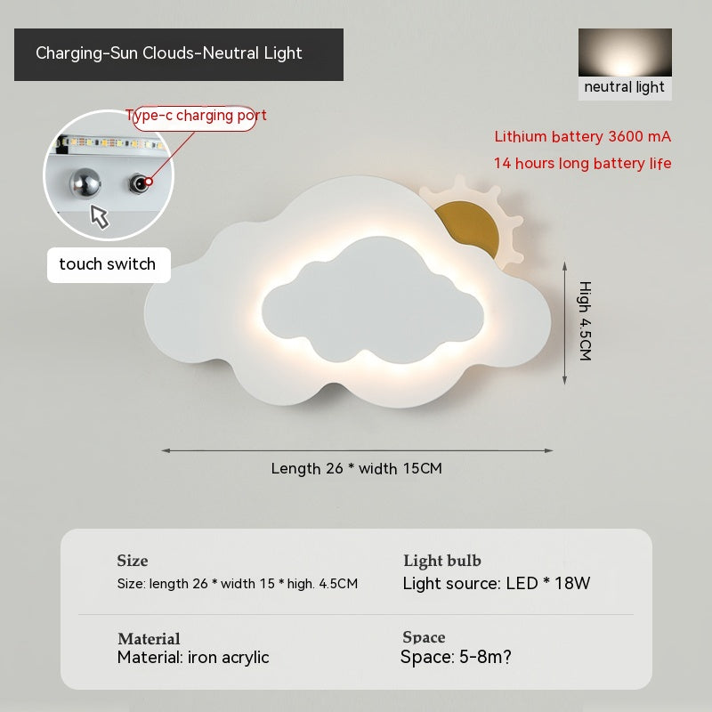 Wiring Free Punch-free Rechargeable Wall Lamp