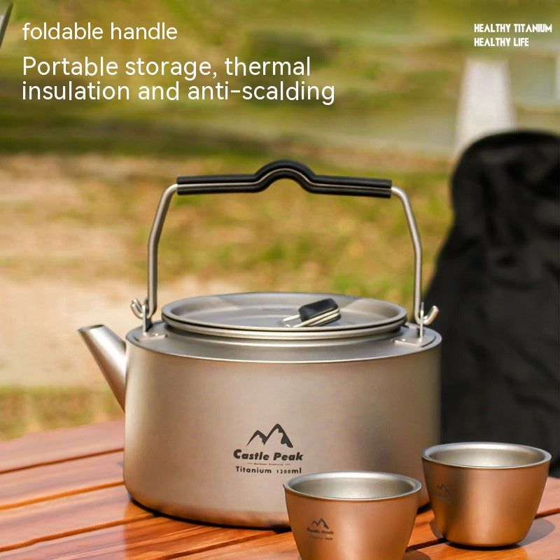 Outdoor Titanium Kettle Boiling Water Camping Household