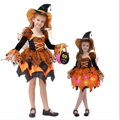 Disfraz de Halloween para niños, disfraz de bruja y princesa