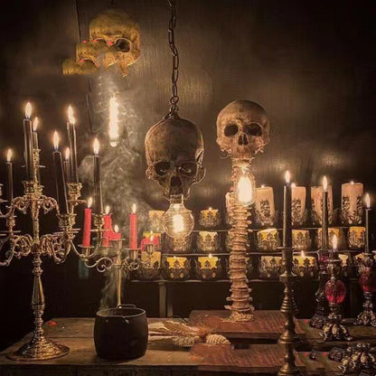 Lampe de table créative en forme de crâne - Accessoires d'horreur pour Halloween