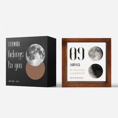 Cadre de lune transparent personnalisé pour les couples le jour de la naissance