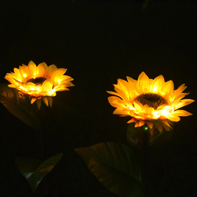 Lampes solaires à LED en forme de tournesol, lumières décoratives