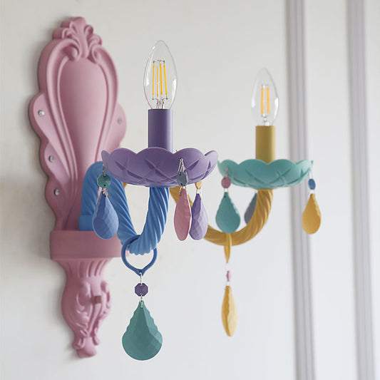 Applique murale en cristal couleur macaron