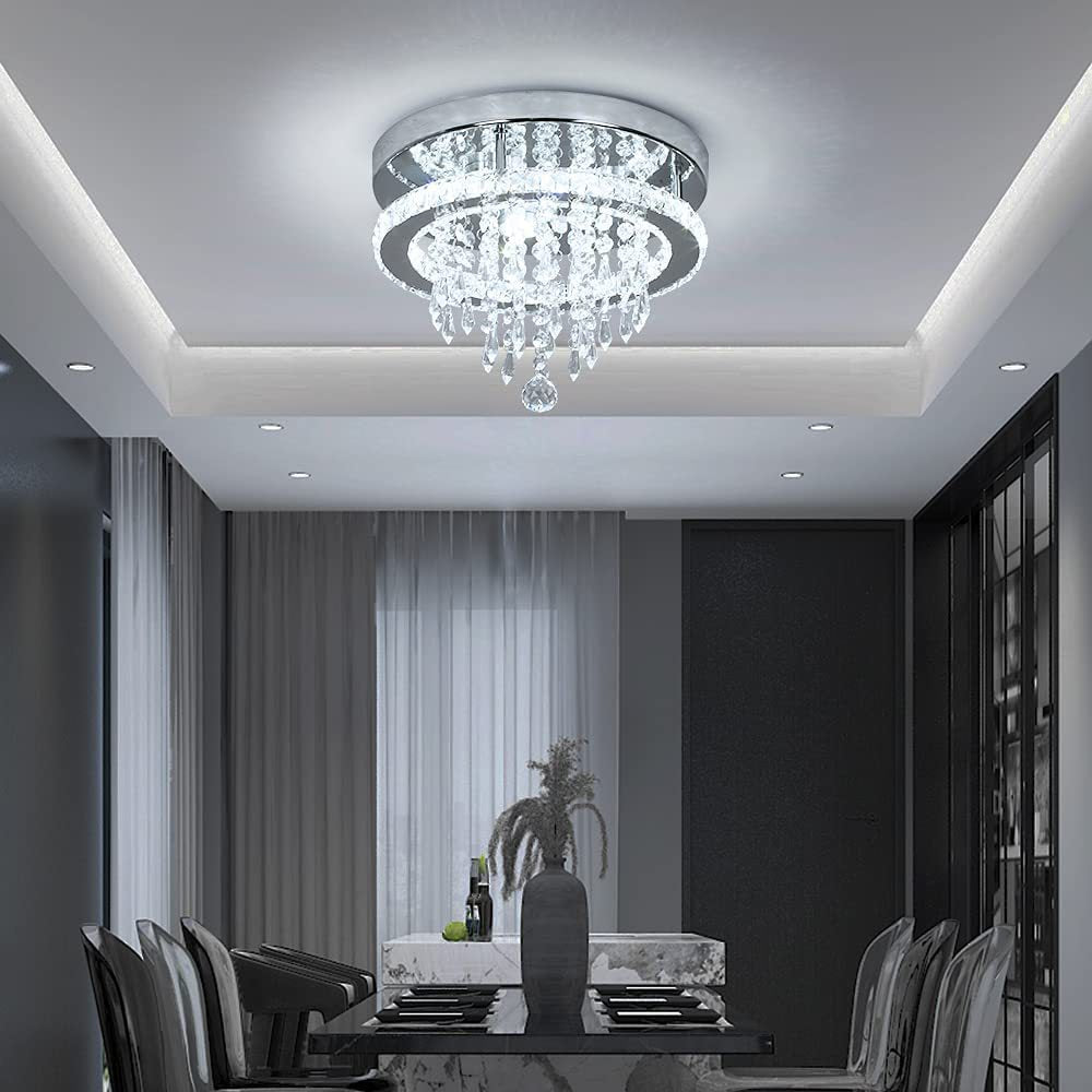 Crystal Ceiling Lamp Round Light Luxury Creative Bedroom Lamps