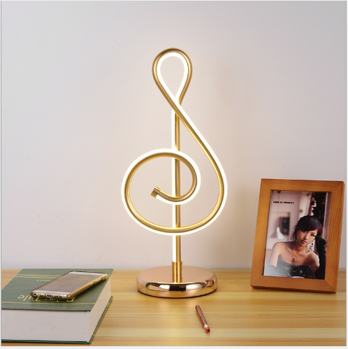 Modern Simple Music Symbol Bedroom Bedside Lamp Warm Romantic Household Creative Personality Eye-care Desk LED