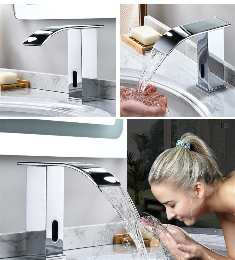 Induction infrared automatic faucet