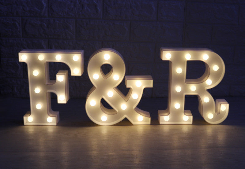 26 Letters White LED Night Light Marquee Sign Alphabet Lamp