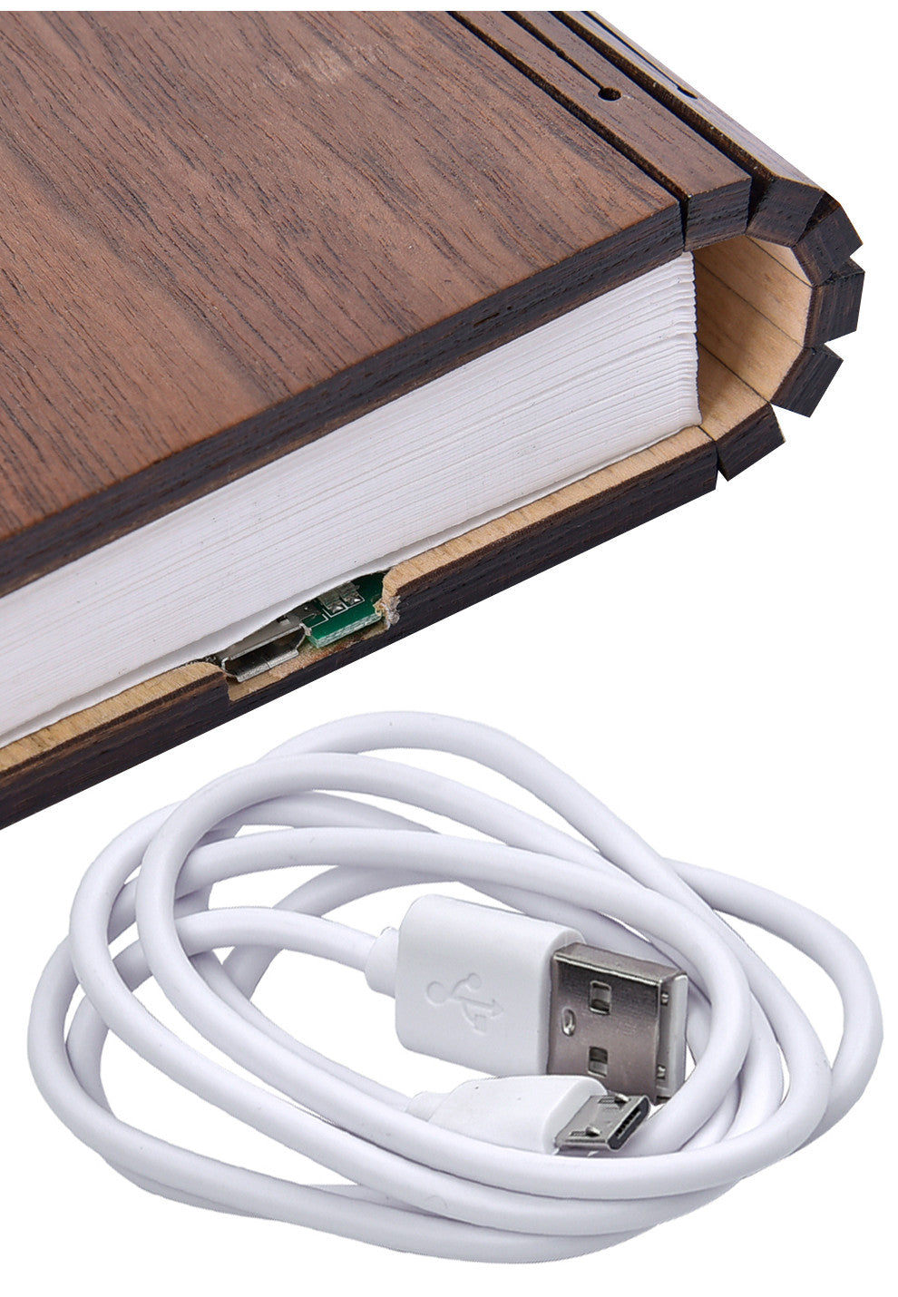 Luz de noche LED, luz de libro plegable, puerto USB, lámpara magnética de madera recargable