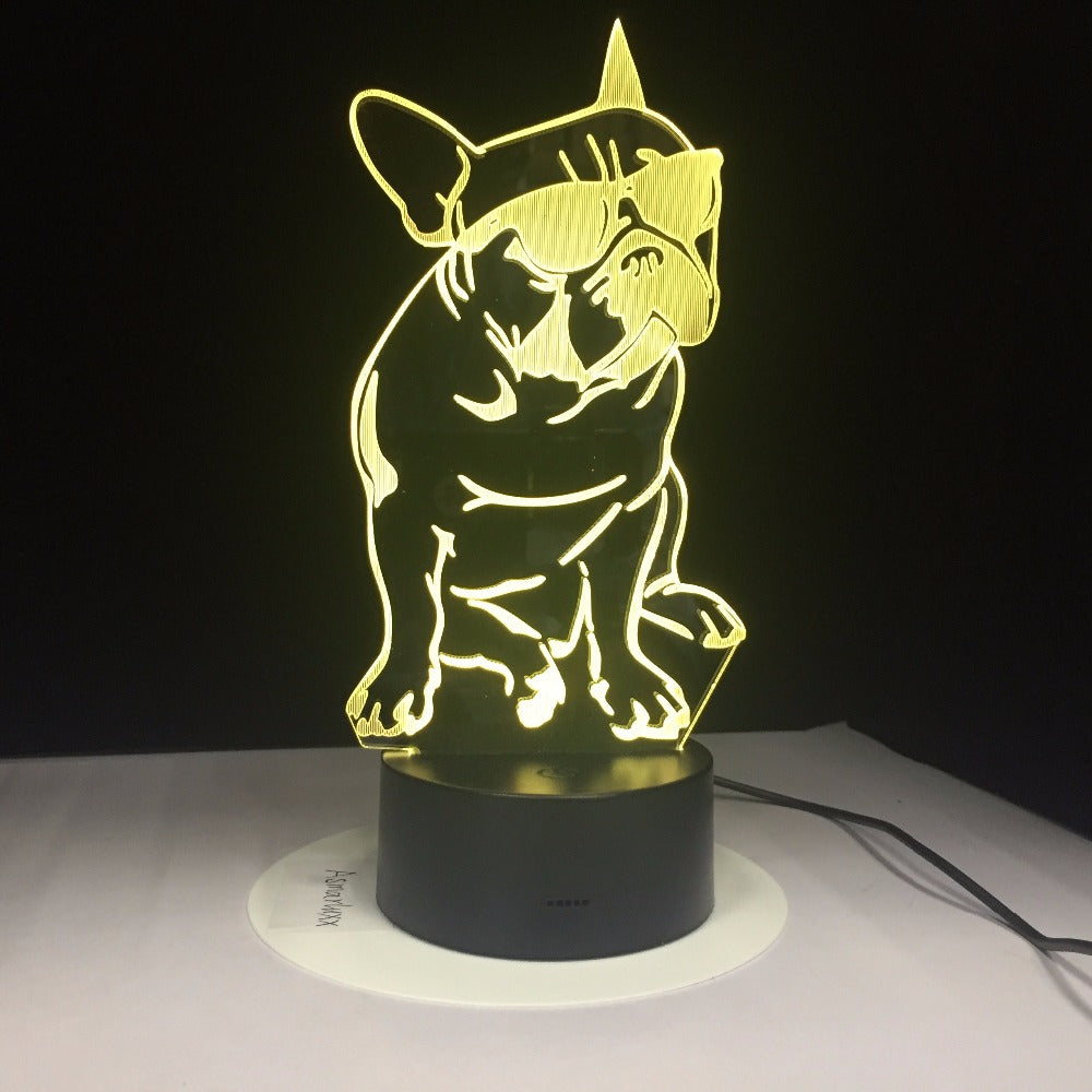 Colorful touch puppy night light