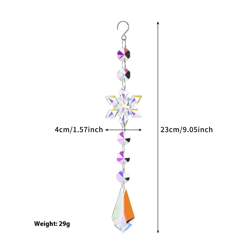 Christmas Tree Crystal Sun Catcher Acrylic Snowflake Window Decoration Pendant