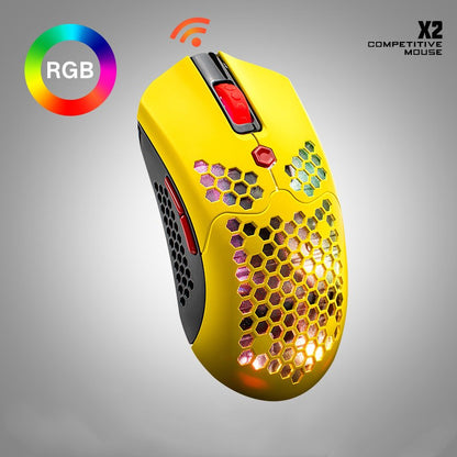 Ratón inalámbrico Wolf X2 gratuito, ratón para juegos RGB de modo dual 