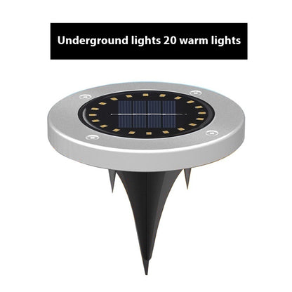 Lámpara solar de acero inoxidable para jardín, subterránea, para exteriores