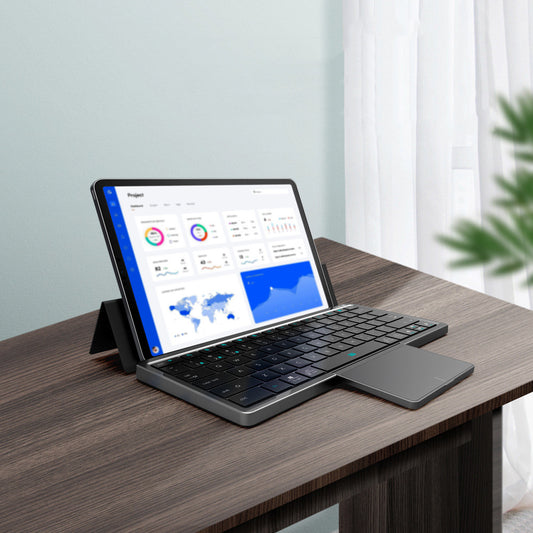 Clavier Bluetooth sans fil portable avec pavé tactile dissimulable