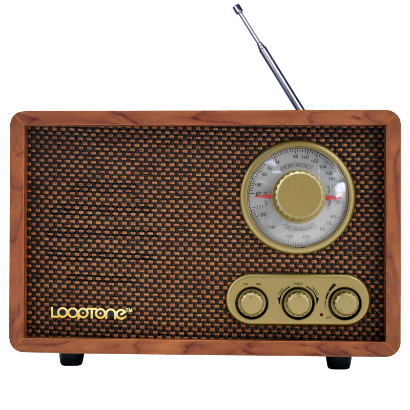 Radio Bluetooth domestique à semi-conducteurs à l'ancienne en bois