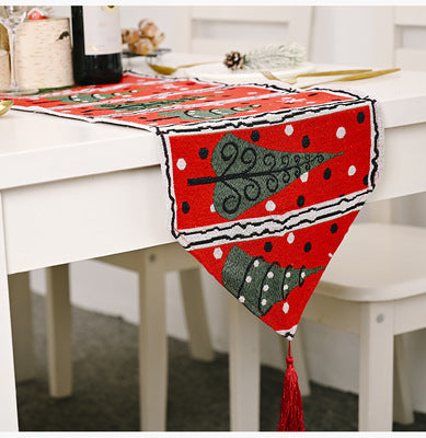 Décorations de Noël, tissu tricoté, drapeau de table