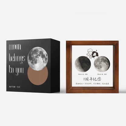 Customized Transparent Moon Frame For Couples On The Day Of Birth