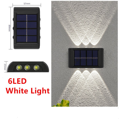 Luz Solar para jardín al aire libre, lámpara de pared de ambiente brillante hacia arriba y hacia abajo, luz decorativa para jardín, paisaje de la calle y patio