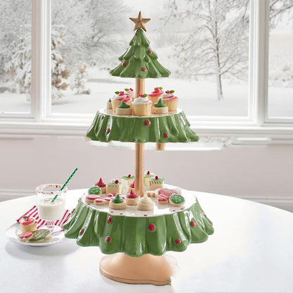 Support de bol pour arbre de Noël, séparateur de nourriture, décorations de vacances en résine