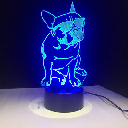 Colorful touch puppy night light