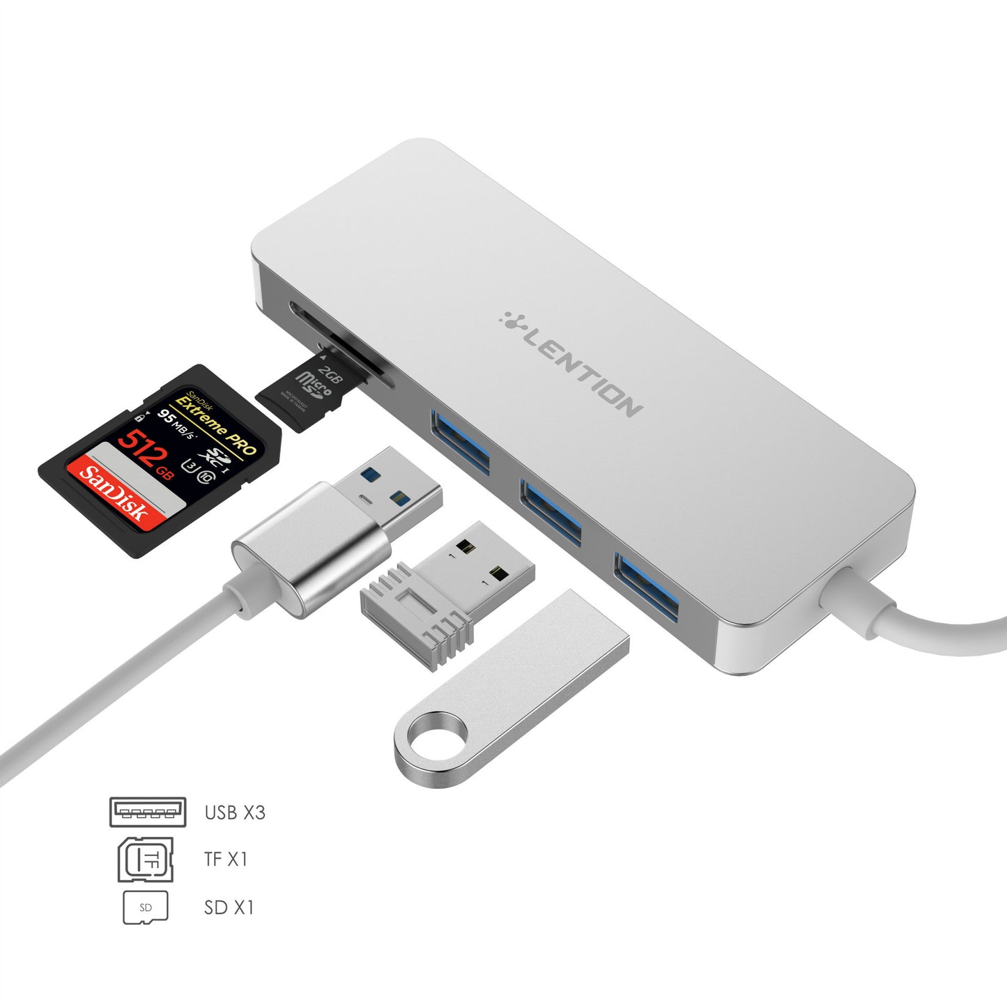 Lecteur de carte multifonction HUB Usb3.0