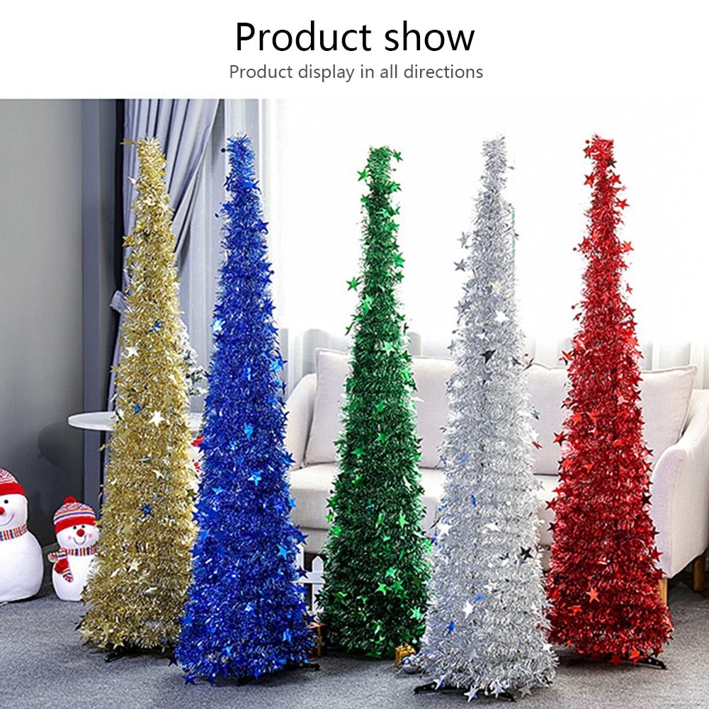 Sapin de Noël artificiel avec guirlandes et support Superbe sapin de Noël artificiel pliable pour décorations de Noël