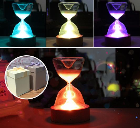 Timed colorful hourglass with sleeping remote night light