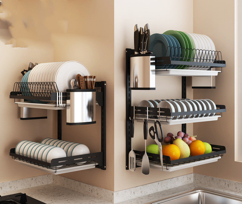 The Kitchen Shelf Is Placed On The Table Top