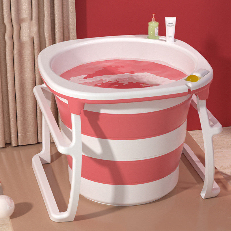 The Shower Bucket Can Be Folded For Adults