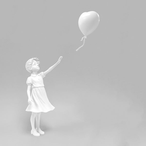 Girl with balloon model statue