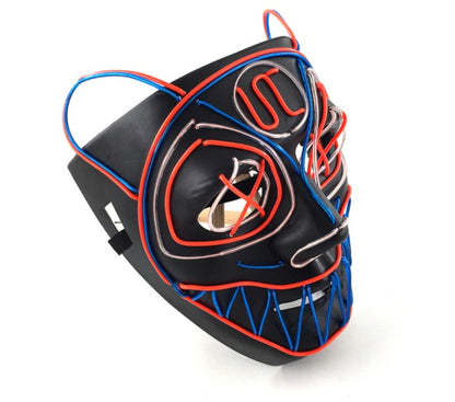 EL cold light glowing mask multicolor wolf head animal modeling game role playing Halloween horror props