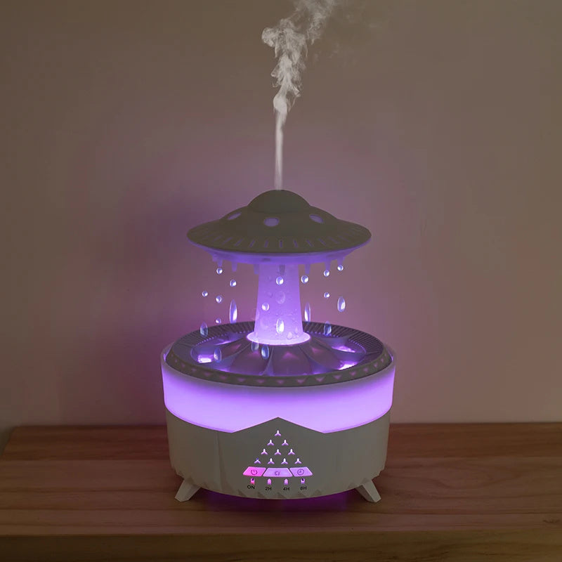 Nuevo humidificador de gota de lluvia UFO, humidificador de aire con forma de gota de agua, aceites esenciales de aromaterapia USB, difusor de aire aromático, generador de niebla para el hogar, decoración del hogar