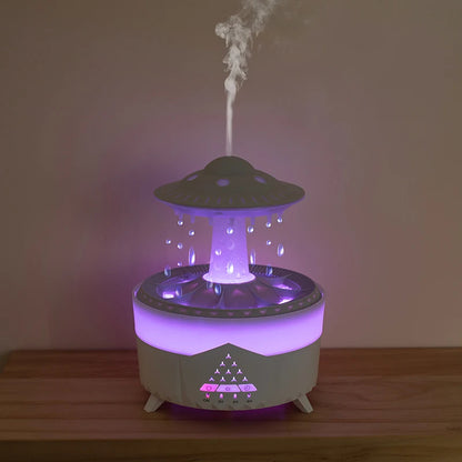 Nuevo humidificador de gota de lluvia UFO, humidificador de aire con forma de gota de agua, aceites esenciales de aromaterapia USB, difusor de aire aromático, generador de niebla para el hogar, decoración del hogar