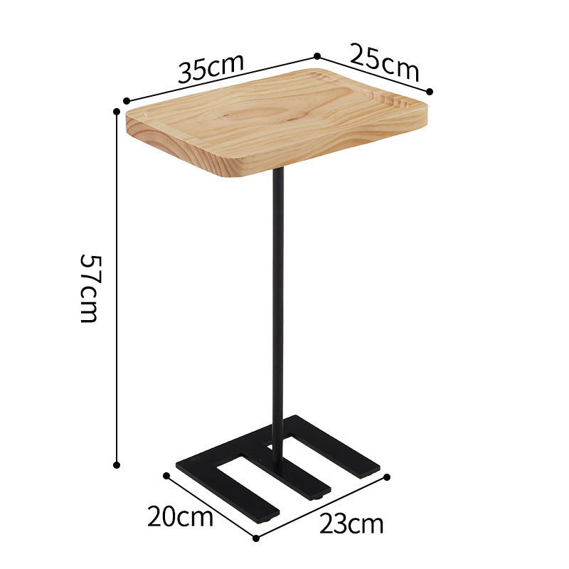 Mini mesa de madera maciza de ángulo estrecho, sala de estar, dormitorio, sofá, mesa pequeña