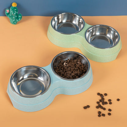 Cuencos dobles para mascotas, alimentador de agua y comida para perros, plato para beber de acero inoxidable para mascotas, suministros de alimentación para gatos y cachorros, accesorios para perros pequeños