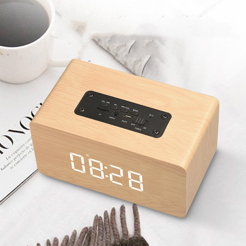 Clock Version Wooden Bluetooth Speaker