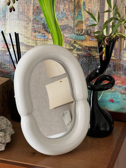 Light Luxury Bedroom Dressing Table Ceramic Makeup Mirror