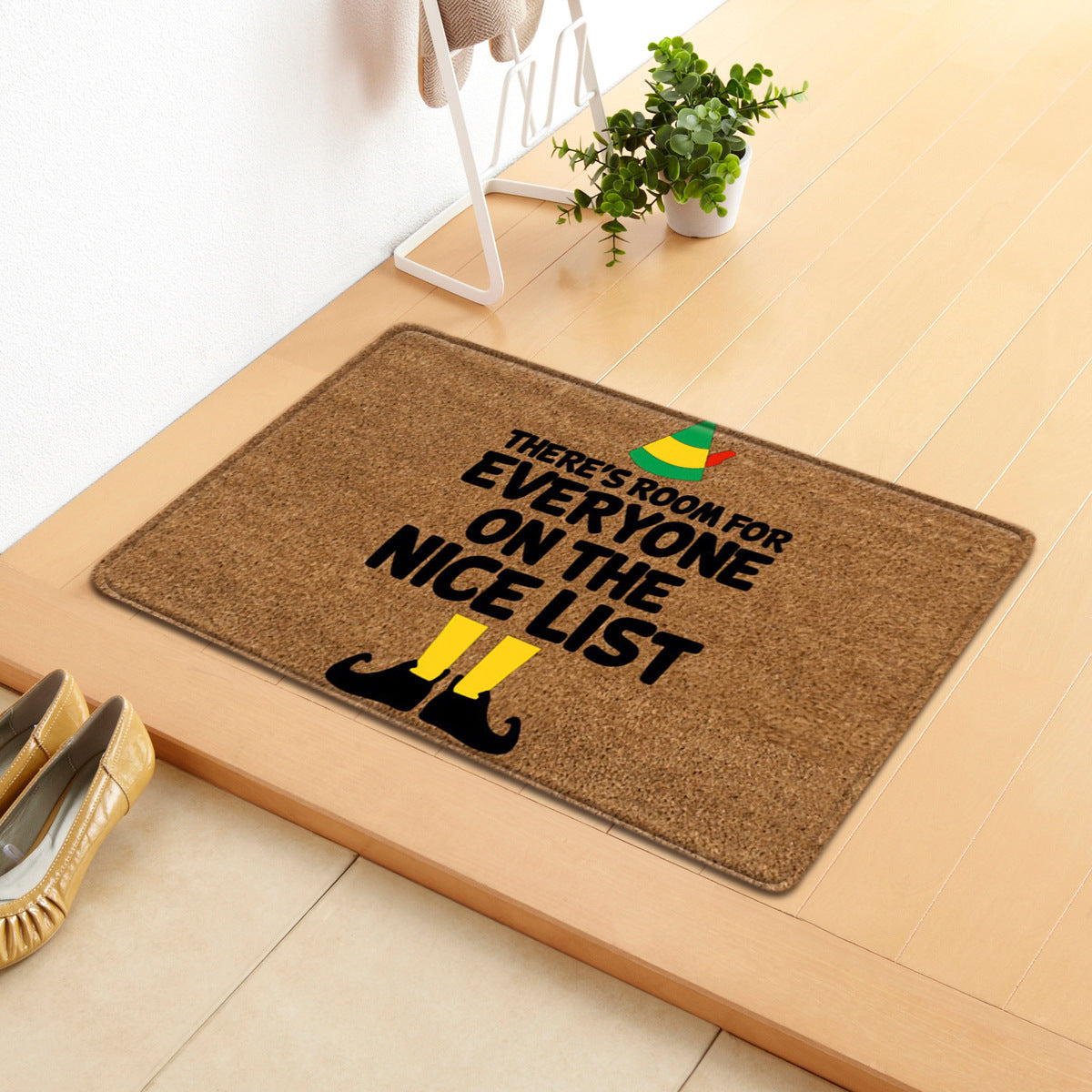 Letter Christmas Home Doormat Bathroom Kitchen Anti-slip Bedroom Living Room Absorbent Carpet