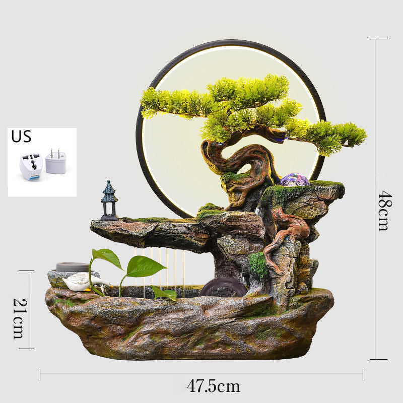 Feng Shui Wheel Fortune Rockery Fountain Circulation Water Wealth Landscape