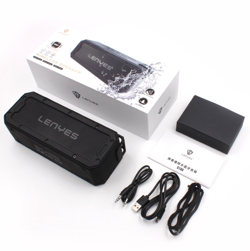 Cold lion (Lenyes) Bluetooth speaker black 360 degree surround waterproof shatter-resistant wireless speaker / stereo