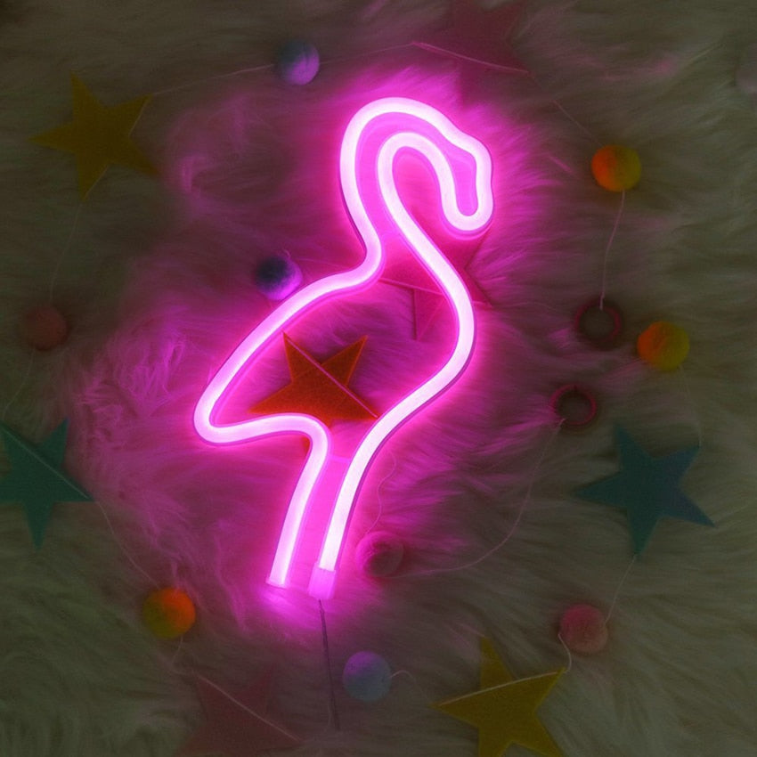 Lumière LED Flamant Rose