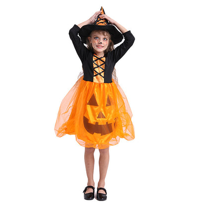 Halloween Costume Luminous Children Pumpkin Dress