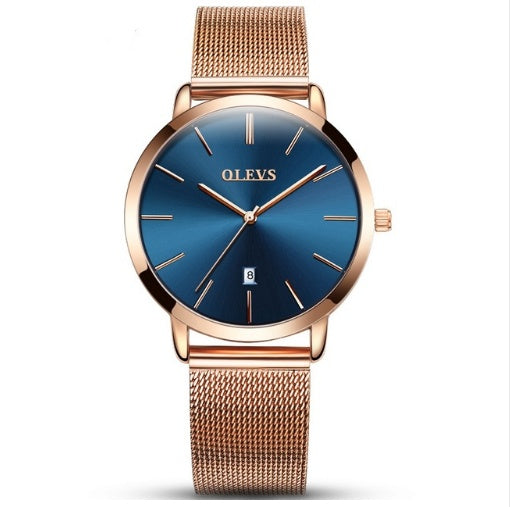 Steel mesh with quartz watch ladies couple gift table